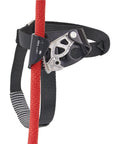 Foot Ascender for Rope Climbing and Rappelling, Lightweight Aluminum Gear, 330 lb Capacity, attached to red rope