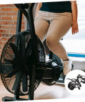 Replacement Pedals For Exercise Bikes Recumbent And Upright Durable Fitness Bike Pedals With No Fuss Secure Harness Easy To Install For Long Lasting Comfort On Long Rides shown with person using exercise bike