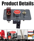 3 In 1 Universal 12V Racing Ignition Switch Panel With Red Start Button And On Off Toggle For Race Car Boat And Truck, carbon fiber