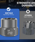 Comparison of high-strength chromoly bolt extractor versus regular carbon steel; focus keyword: 14 Piece Bolt Extractor Kit For Stripped Damaged Rusted And Frozen Nuts And Bolts Three Eighths Inch Drive Socket Set With SAE And Metric Sizes Lug Nut Remover Ready To Tackle Stubborn Fasteners.