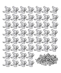 50 Pcs Galvanized White L Shaped Corner Brackets For Furniture With Removable Swivel Design And Flush Mount Screws.