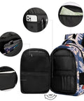 Interior view of Christmas Frost Snowflake Print Unisex Backpack With Large Capacity Durable Polyester Material Breathable Daypack