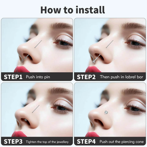 4Pcs Piercing Taper Set For No Fuss Easy Jewelry Changes 14G 16G 18G 20G Threadless Insertion Tools installation process