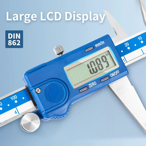 Left Handed Digital Caliper with Big LCD Screen Stainless Steel Body Dual Reading in Inches and Millimeters