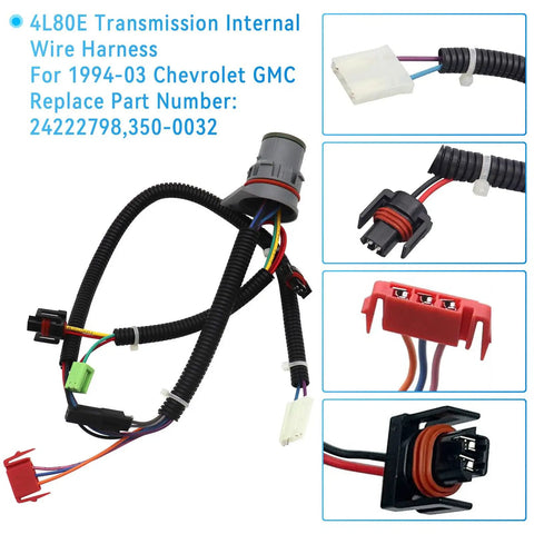 GM 4L80E Transmission Internal Wire Harness With Temp Sensor For 1994 1995 1996 1997 1998 1999 2000 2001 2002 2003 Models