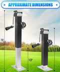 Heavy Duty 5000 Lb Swivel Trailer Jack With 10 Inch Vertical Travel Weld On Pipe Mount Top Wind Handle Built Tough