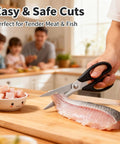 Heavy Duty Kitchen Shears 8.7 Inch Multi Use Scissors, Rust Resistant Stainless Steel, Dishwasher Safe, Ergonomic Soft Grip Handles, Great For Vegetables, Meat, Herbs, Packaging And Everyday Home Kitchen Tasks, cutting fish