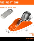 Jorgensen No.101 mini hand planer with orange ductile-iron body, silver blade, adjustable depth