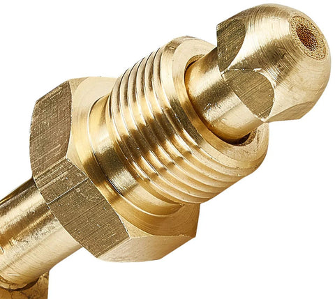 Brass nitrogen regulator valve close-up with threaded hex fitting