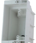 White DVFR1W-1 Recessed Electrical Outlet Mounting Box for single gang walls with textured paintable trim plate