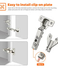 Concealed Full Overlay Cabinet Hinges 105 Degree Soft Close 4 Pack 2 Pairs For Face Frame Kitchen Cabinets Adjustable Dampers