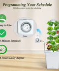 Easy Setup Indoor Hydroponic Growing System With 30 Plant Tower And Built In Pump Kit featuring timer for automated watering