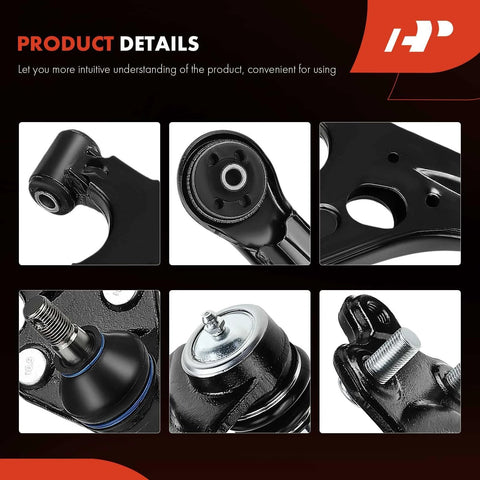 A-Premium 4-piece front suspension kit: black metal lower control arms and ball joints