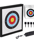Backyard Archery Target For Adults EVA Foam 20x20x2 Inch Block with bullseye design, arrow puller, and paper targets.