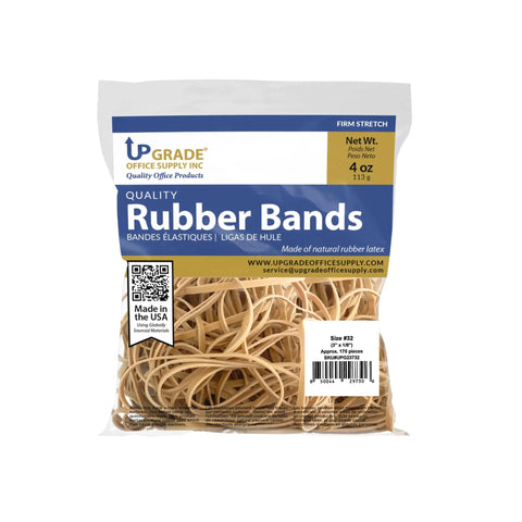 Rubber Bands Size 32 3x1/8 Inches Bulk Pack 175 Bands 1/4 Lb Natural Latex Durable Reusable Office School Bank Warehouse Packaging