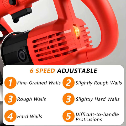 Close-up of Electric Concrete Floor Polisher With 4 Diamond Grinding Heads 3600W showing 6-speed settings for various surfaces