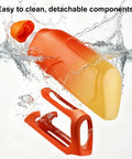 Aerodynamic Cycling Water Bottle 680ml Squeeze Flask Built For Stompin Pavement with water splash and handlebar mount.