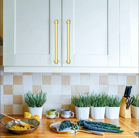 10 Pack 10 Inch Brushed Gold Cabinet Handles For Kitchen Drawers And Cupboards Top Shelf smooth glide on modern kitchen cabinets.