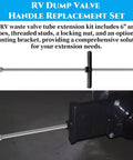 Top view of Two Pack RV Waste Valve Handle Replacement Kit With Adjustable 6 Inch And 9 Inch Tubes Universal Fit for camper and trailer.