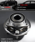 2 Pack Beefed Up Front And Rear Wheel Bearing And Hub Assembly For 2008 To 2019 Cadillac CTS 2010 To 2015 Chevy Camaro And 2018 To 2019 Impala 5 Lug With Encoder ABS Replacement Kit featuring close-up of wheel hub