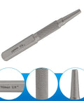Close-up of 4 Piece Nail Punch Set Center Punch Kit, showing 1/8 inch nail setter, durable 40Cr steel, textured grip for woodworking.
