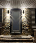 Square LED Up And Down Outdoor Wall Light 14W IP65 Waterproof Exterior Lamp Aluminum Warm White 3000K 1100LM on stone porch