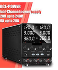 Dual Channel Adjustable Lab Power Supply 30V 10A With Independent CV and CC, front display and controls view