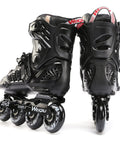 Black All Terrain Inline Skates for Adults Unisex Men Women Teens, durable PP shell, aluminum frame, ABEC 9 bearings, non-slip PU wheels