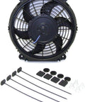Heavy Duty 10 Inch Universal Reversible Push Pull Electric Cooling Fan 650 Cfm Airflow with mounting accessories.
