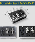 Three Piece PVC Pipe Threader Kit With Step Drill Reamer For One Half Inch And Three Quarter Inch NPT in storage case shown
