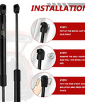 Installation steps for Heavy Duty Front Hood Gas Struts Built Tough As Nails For Toyota Camry 2018 To 2023 with clear visuals.