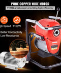 Heavy Duty Electric Sewer Snake Drain Cleaner Machine With 120 Ft Steel Cable And 1100 Watt Motor showing copper wire motor and components.