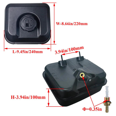 Gas Fuel Tank Compatible With GX160 GX200 Engines Harbor Freight Predator 212cc Anti Vibration HDPE Never Rust