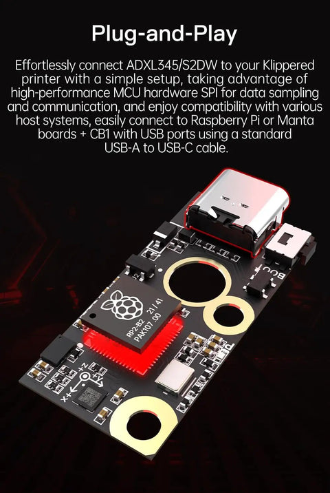 ADXL345 V2.0 Accelerometer Board For Klipper Input Shaping And 3D Printer Vibration Sensor Module With USB connection