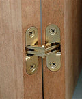 Invisible Concealed Hinge Pair For Panels One Half To Five Eighths Inch One Inch Plates Brass Finished Zinc Installed