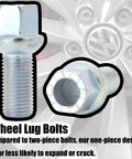 M14x1.5 Wheel Lug Bolts 27mm Shank Ball Seat Chrome 8.8 Grade Alloy Steel 17mm Hex For Wheel Studs Replacement Pack Of 6 Fit Audi Skoda VW Cars Durable Precision Fit Design For Easy Installation And Long Lasting Service one-piece wheel lug bolts