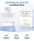 10 Cup Large Glass Water Filter Pitcher Dope Clean Design Eco Friendly BPA Free White NSF ANSI 53 42 372 Certified
