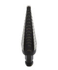 Front view of Step Drill Bit Set For Thin Materials One Eighth To One Half Inch Steps With A Quarter Inch Shank Irwin Tools 10231
