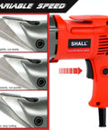 Electric Metal Cutting Shear For 14 Gauge Steel And 16 Gauge Stainless, 4.0 Amp Corded Cutter with red handle and variable speed