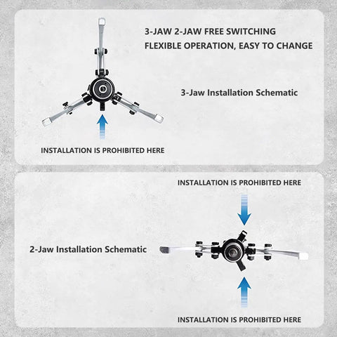 Heavy Duty Hydraulic Gear Puller 15 Ton 33000 LB Brake Drum Separator 2 Jaw 3 Jaw Wheel Bearing Kit, 2-jaw and 3-jaw setup guide
