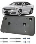 Chevrolet Impala Front Bumper License Plate Frame Bracket Holder Replacement Fits 2014 2015 2016 2017 2018 2019 2020 Direct OE Size No Modifications Needed Easy Bolt On Durable Weather Resistant Aluminum Finish with mounting hardware.