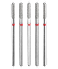 Five Piece 200-230 Grit Diamond Grinding Bits Set For Rotary Tools With 2.5mm Cylindrical Ball Head And 2.35mm Shank