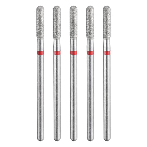 Five Piece 200-230 Grit Diamond Grinding Bits Set For Rotary Tools With 2.5mm Cylindrical Ball Head And 2.35mm Shank