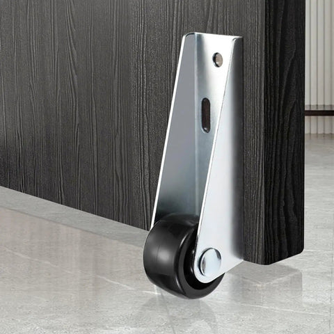 Side Mount Gate Caster Wheels For Wood Doors And Furniture Quiet Non Slip Rollers With Galvanized Bracket Two Pack