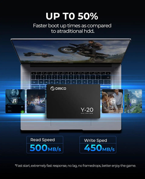 Y20 256GB SATA SSD 2.5 Inch Internal Solid State Drive With Up To 500MB/s Read Speed And SATA III 6Gbps For Desktop, Laptop, NAS, And DIY External Enclosures Snappy Upgrade
