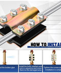MorningRo two-piece water pipe repair clamp for 1/2 in pipe, 0.84 in OD, 4 in length, steel bolts