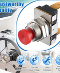 Marine Boat Horn Button Switch 12V 24V Dual Voltage SPST Momentary Red Push On Off Button With Screw Terminals 15A 10A