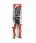 Nine and Three Quarters Inch Five Blade Hand Crimper for Gutters, Downspouts, and Metal Pipe Connections in packaging with hang hole