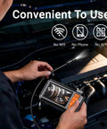 Rugged 1080P Endoscope Camera With 4.3 Inch LCD IP67 Waterproof Sewer Inspection 7.9mm Lens 8 LED Lights and 16.5ft Semi-Rigid Probe for Clear Real-Time Views in Tight Hard-To-Reach Spaces in engine bay