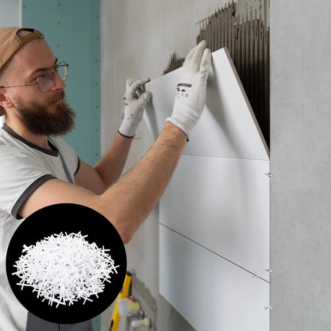 1/16 inch tile spacers, 500-piece white cross plastic set for ceramic tile installation